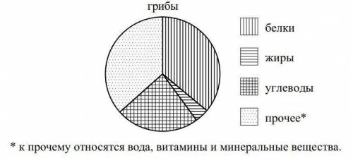 Грибы сколько углеводов жиров и тд круговую диаграму для 5 класса 10