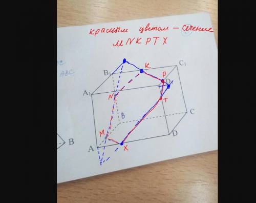 Построить сечение параллелепипеда методом следов