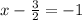 x-\frac{3}{2} =-1