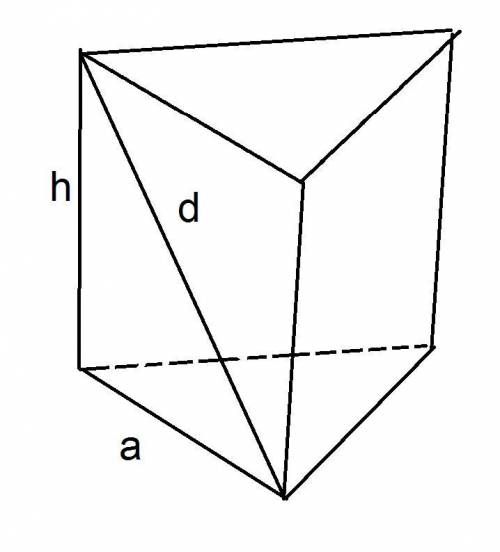 Дано: треугольная призма, периметр основания = 12см, диагональ 5 см найти: его объем