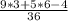 \frac{9*3+5*6-4}{36}