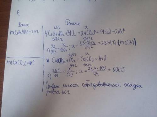 Анилин,массой 9,3 грамм сожгли.полученный углекислый газ пропустили через известковую воду(саон)2,на