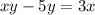 xy-5y=3x