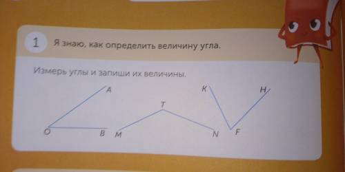 Измерь углы и запиши их величины У МЕНЯ НЕТ ТРАНСПОРТИРА