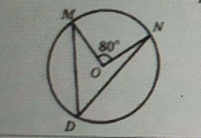 Точка О - центр кола , зображеного на рисунку . Яка градусна міра кута МDN ?A 160Б 80В 40Г 60ДО ТЬ Б
