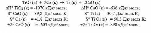 3. Рассчитать энергию Гиббса и определить возможность восстановления титана из его оксида пользуясь