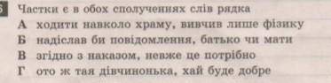 Частки є в обох сполучних слів рядка​