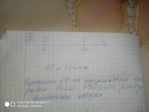 Расстояние ОС на координатном луче равно 10 см. Найдите длину единичного отрезка.