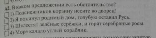 В каком предложении есть обстоятельство?​