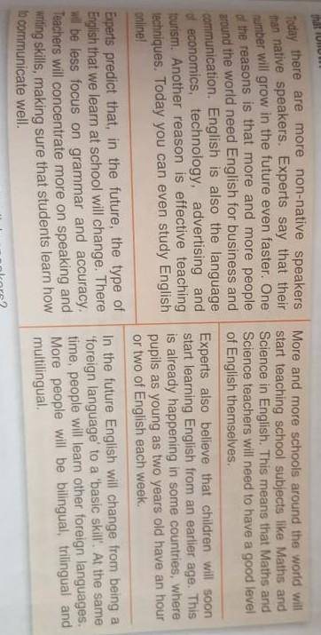 1.What are the two types of English speakers?2.Skills will English teachers focus on in the future?