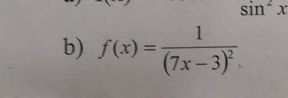 Для функции f(x) найдите первообразную :f(x) =1/(7x-3)²​