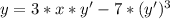 y=3*x*y'-7*(y')^{3}