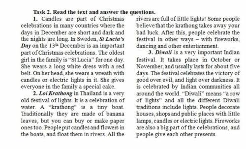 6. What is the best title to the text? A) “Festival of candies”B) “My favorite holidays”C) “Festiva