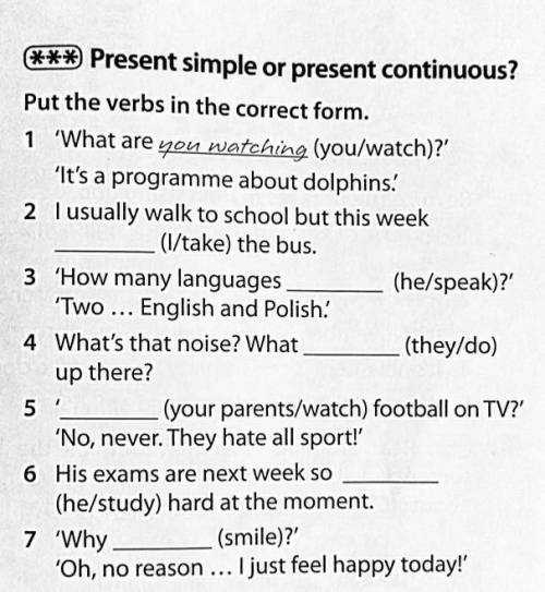 Present simple or present continuous? ​