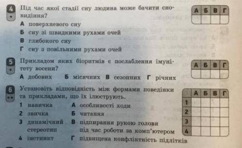 Біологія 8 клас ВНД ,відповіді правильні будь ласка)