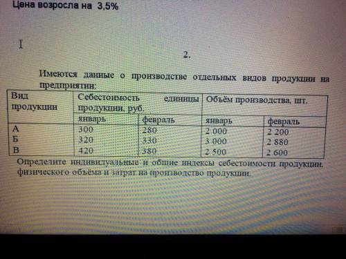 решит Имеются данные о производстве отдельных видов продукции на предприятии: Определите