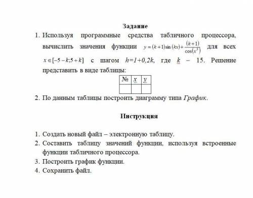 сделать решение задачи в Microsoft Excel.