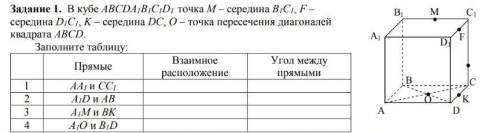 В кубе ABCDA1B1C1D1 точка M - середина B1C1 , F - середина D1C1 , K - середина DC , O - точка перес