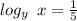 log_{y} \: \: x = \frac{1}{5}