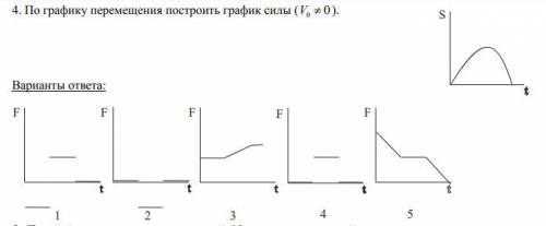 По графику перемещения построить график силы (V не равно 0). Подробно обосновать ответ