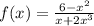 f(x)=\frac{6-x^{2} }{x+2x^{3}}