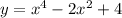 y=x^{4} -2x^{2} +4