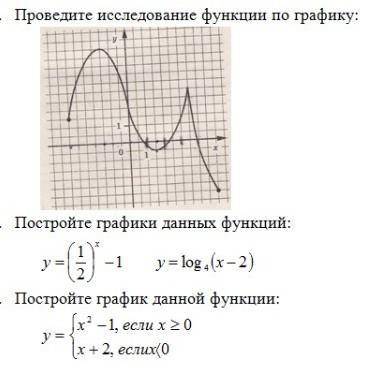 Решить 1 задание и на 2,3 задании построить графики функций​