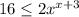 16\leq2x^{x+3}