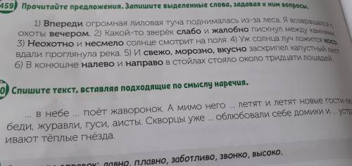 Привет всем. Прочитай предложение. Запишите выделенные слова, задавая к ним вопросы