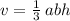 v = \frac{1}{3} \: abh