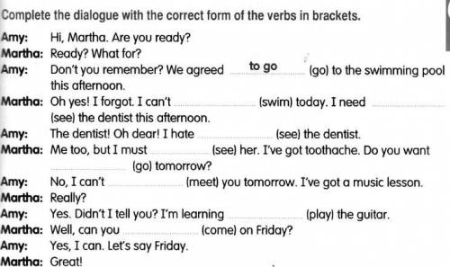 Complete the dialoge with the correct form of the brackets.