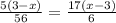 \frac{5(3-x)}{56}=\frac{17(x-3)}{6}