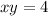 xy = 4