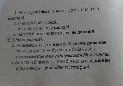 2 -тапсырма.Қанатты сөздерді оқы.Түсіндірме сөздіктің көмегіменқою қаріппен жазылғансөздердің мағына