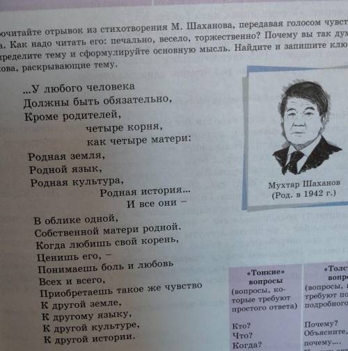 6. Прочитайте отрывок из стихотворения М. Шаханова, передавая голосом чувства по-эта. Как надо читат