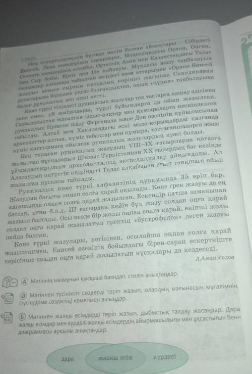 мәтіннен жалқы есімдерді теріп жазып, дыбыстық талдау жасаңдар. Дара жалқы есімдер мен күрделі жалқы