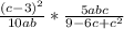 \frac{(c-3)^{2} }{10ab} * \frac{5abc}{9-6c+c^{2} }