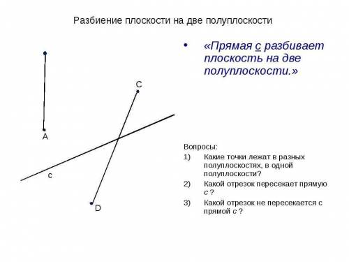 На сколько полуплоскостей разбивает прямая плоскость? Выполните соответствующий чертеж, обозначьте п