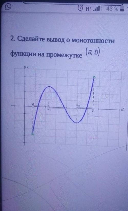 2. Сделайте вывод о монотонности(a, b)функции на промежутке​