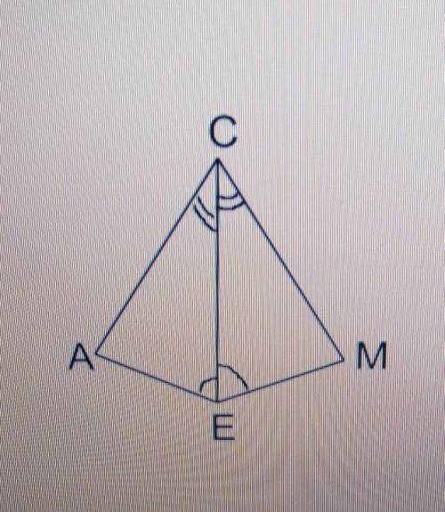 По данным рисунка докажите, что треугольник ACE=ECM. Найдите AC и <CAE, если CM=4см,<CME=43°​