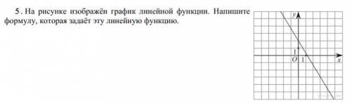 На рисунке изображён график линейной функции. Напишите формулу, которая задаёт эту линейную функцию.