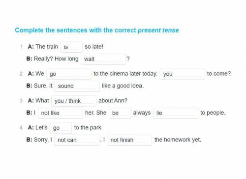 Английский 8 класс. Complete the sentences with correct present tense