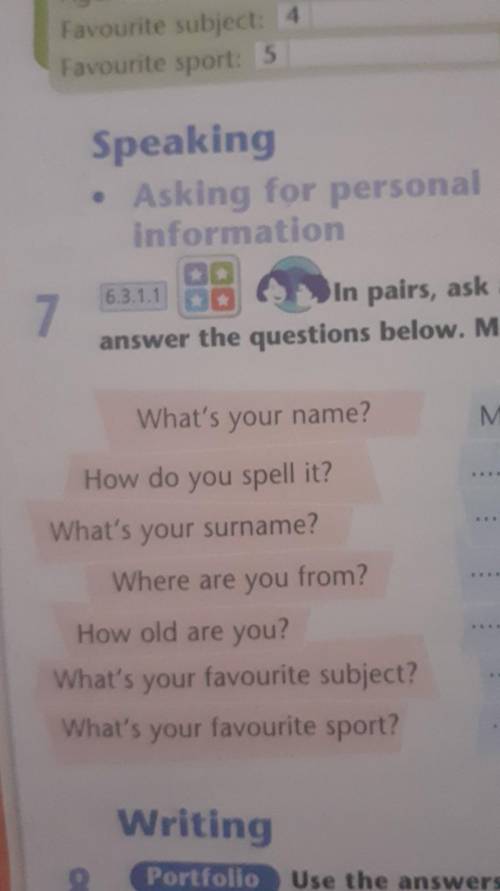 In pairs ask and answer the questions below. Make notes.​