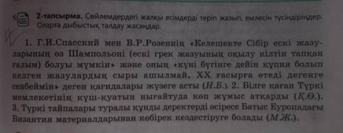 Сойлемдердеги жалкы есимдерди терип жазып,емлесин тусындырындер.Оларга дыбыстык талдау жасандар.