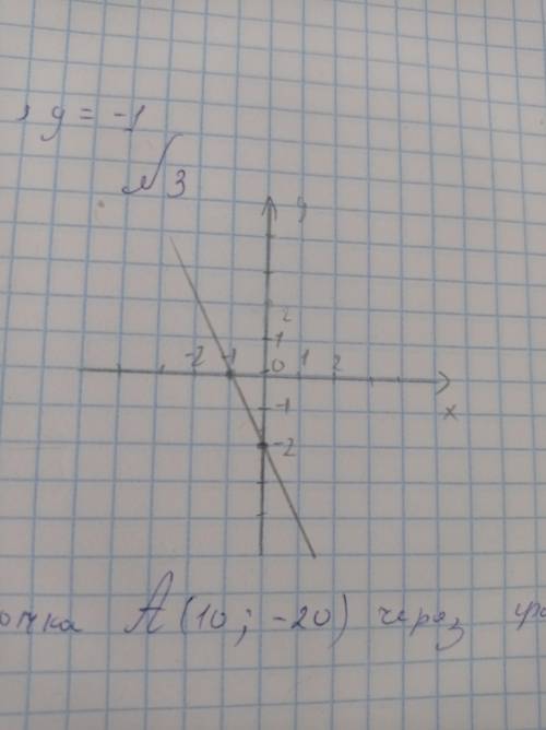 Походит ли график функции у=-2х-2 через точку А(10;-20)?