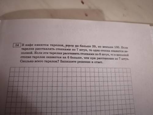 В кафе имеються тарелки, всего их больше 20, но меньше 100. Если тарелки расставлять стопка и по 7 ш