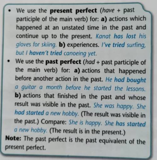 Read the theory.Then,use the phrases in the brackets to make sentences.​