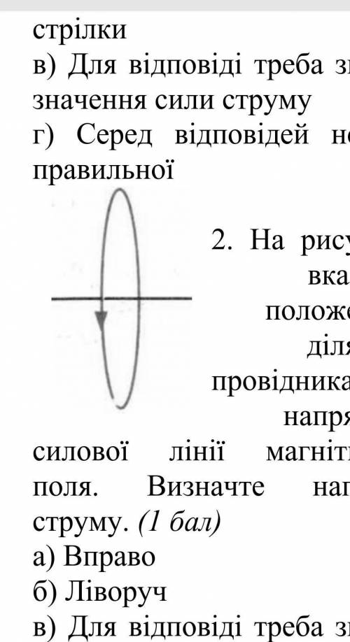 На рисунку вказано положення ділянки провідника і напрямок силової лінії магнітного поля. Визначте с