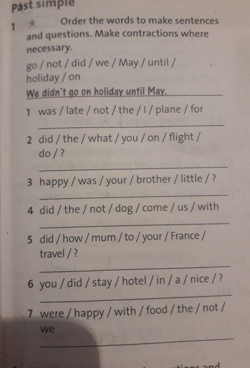 Order the words to make sentences and questions .make contractions where necessary​