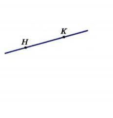 отметьте на прямой HK точки A и B так, что бы выполнялись условия. А лежит между точками H и K и точ